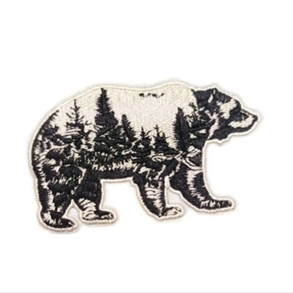 NWT embroidered outdoor adventure bear with landscape patch
